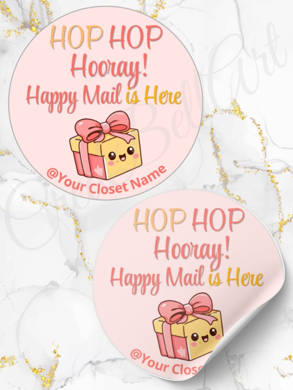 60 Pack Stickers with Personalization Happy Mail Stickers 2 inch Glossy